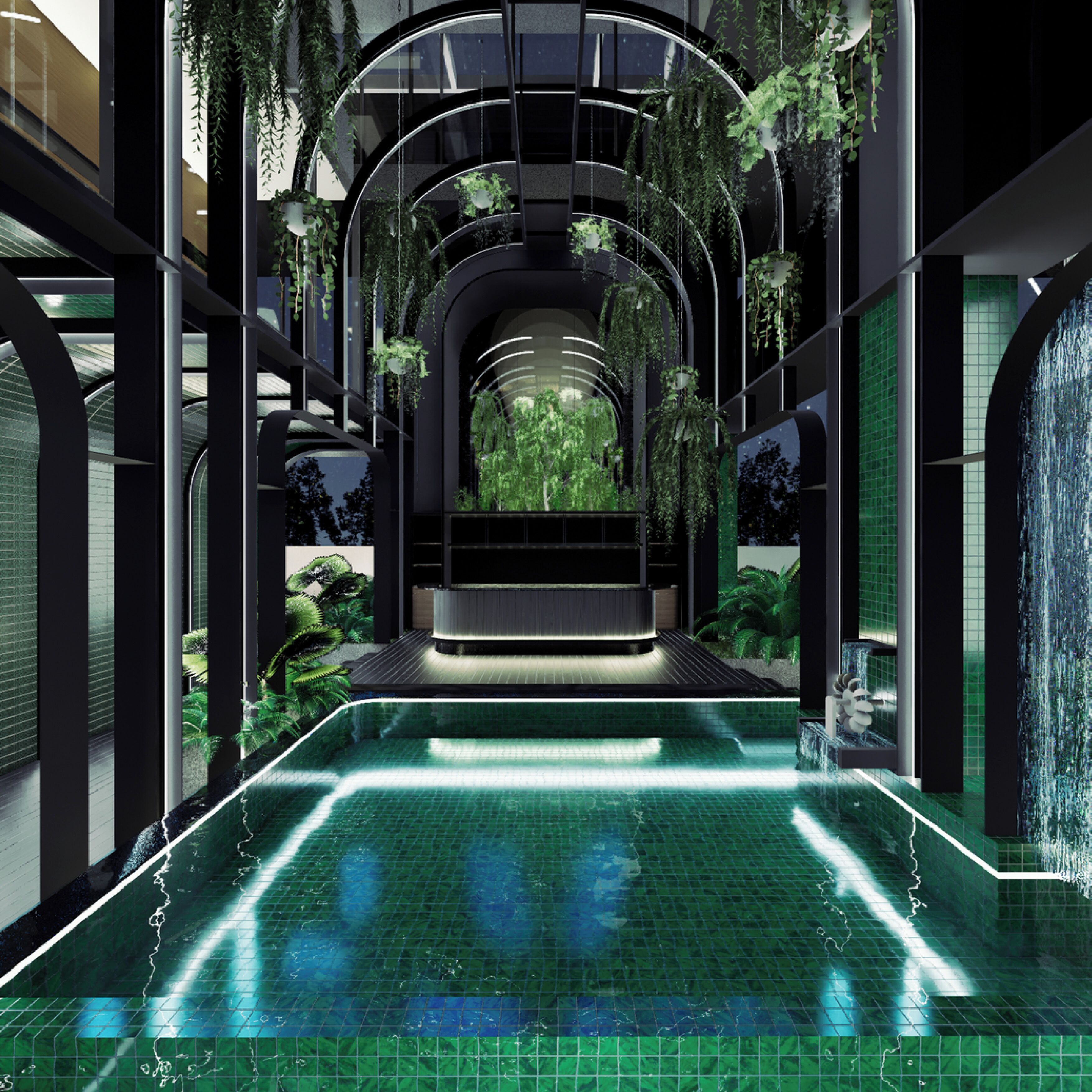 สระว่ายน้ำกลางแจ้ง