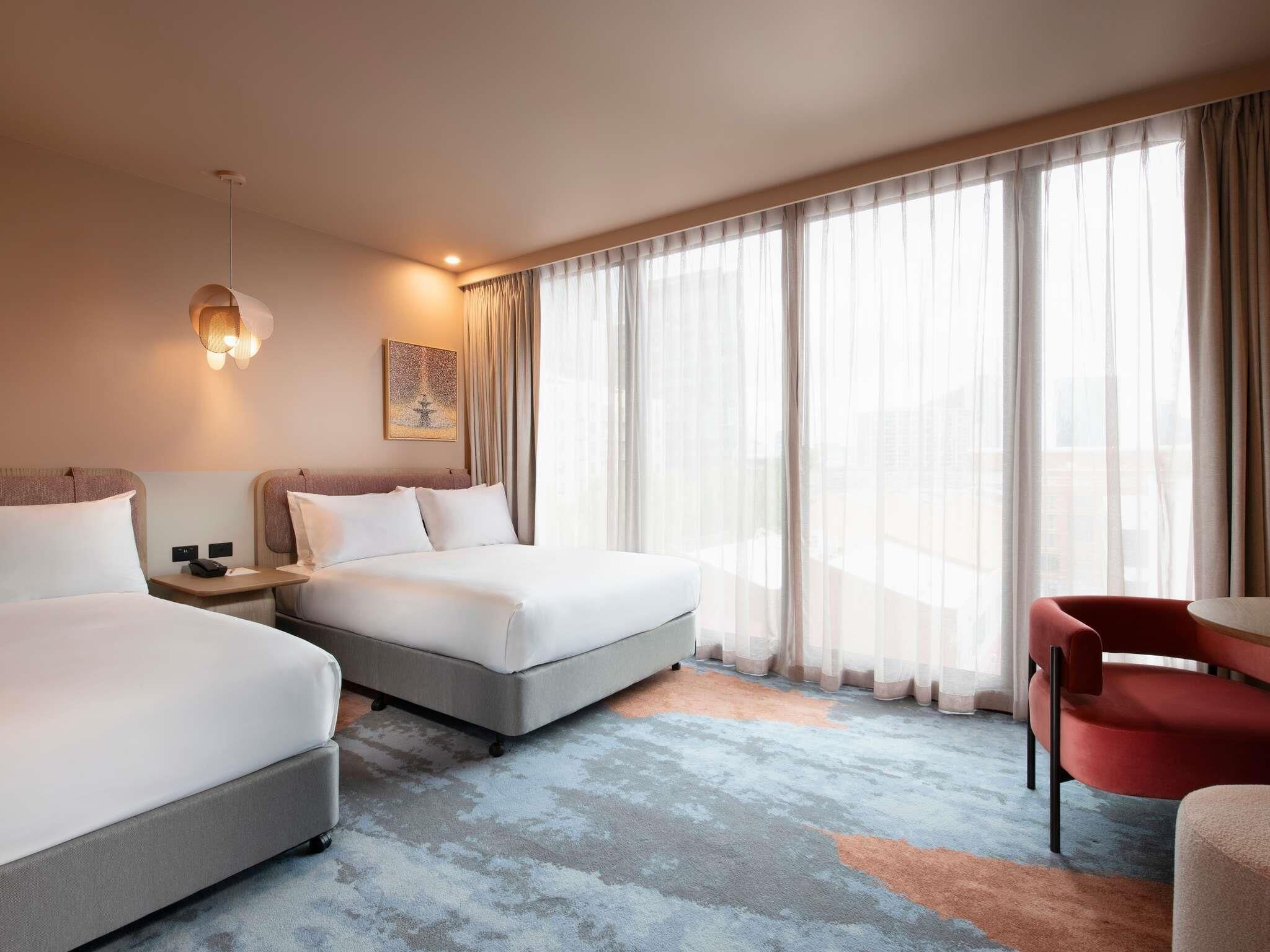 Standard Room, 2 Double Beds | In-room safe, laptop workspace, blackout drapes, iron/ironing board