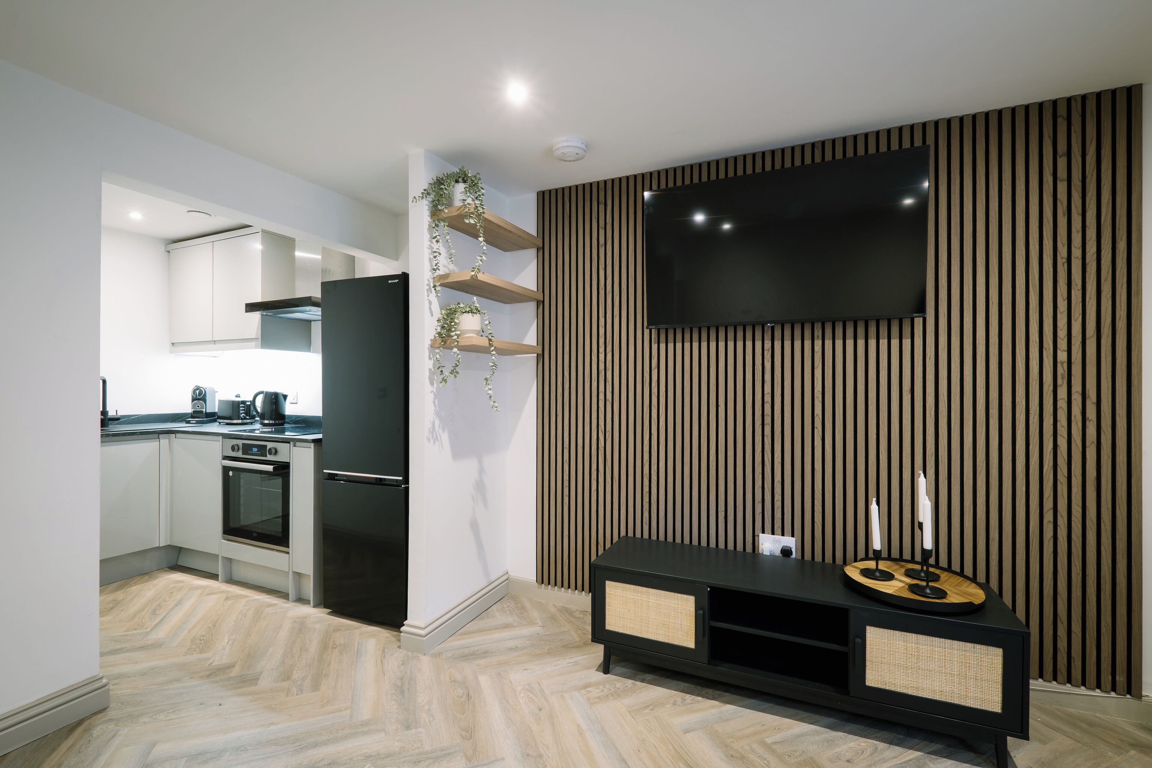 Căn hộ, 1 giường đôi | Khu phòng khách