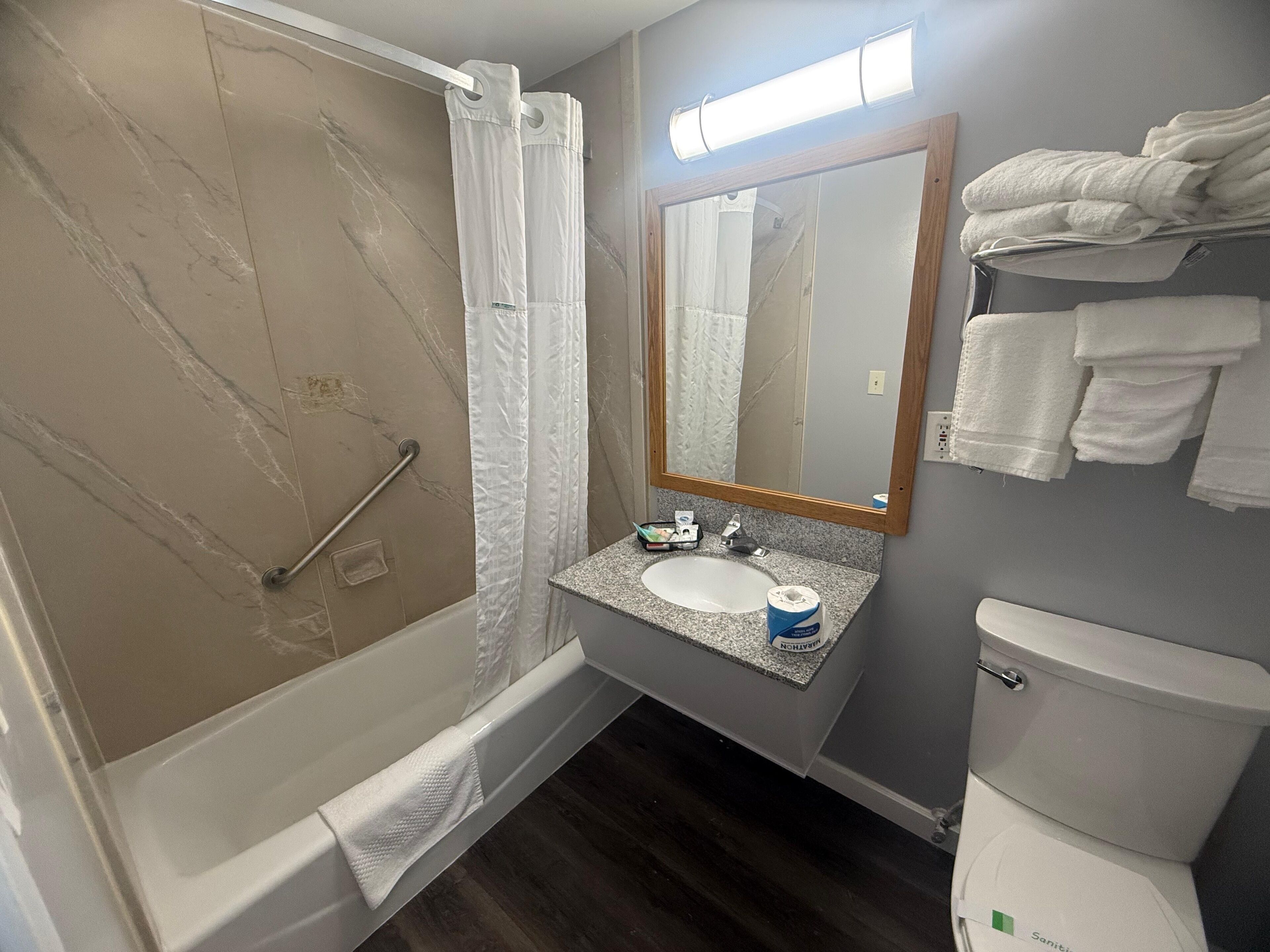 Free toiletries, hair dryer, towels, soap