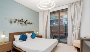Luxury Apartment, 2 Bedrooms, Pool View | Desk, laptop workspace, iron/ironing board, WiFi (free) - 2BR in City Walk with Direct Pool Access (Dubai)