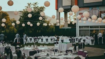 Outdoor banquet area