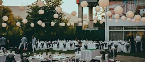 Outdoor banquet area