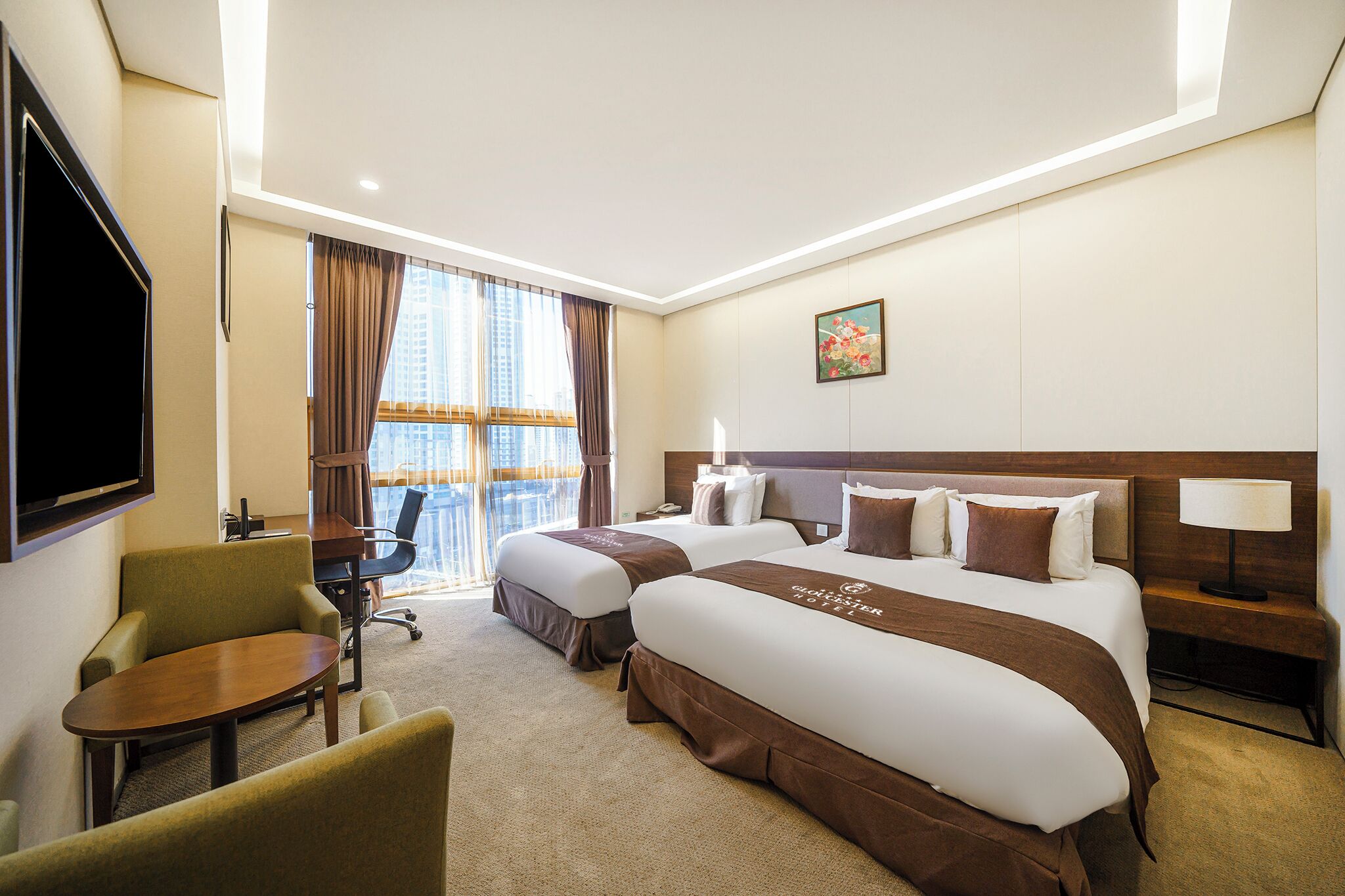 Kamar Twin Deluks | Brankas, tirai kedap cahaya, dan Wi-Fi gratis