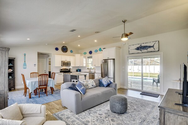 House (3 Bedrooms) | Front of property - Family Escape w/ Fenced Yard & Pool in Palm Coast (Palm Coast)