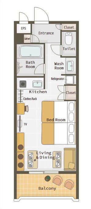 Leilighet, ikke-røyk | Strykejern/-brett og wi-fi (inkludert)