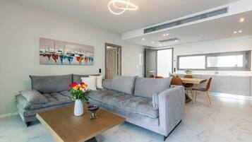 Luxury Villa, 2 Bedrooms, Sea View | Living area