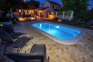 Outdoor pool, a heated pool - Charming 3-bedroom estate with a pool and spa in perfect location, Kameni Dvori (Dubrava Kod Šibenika)
