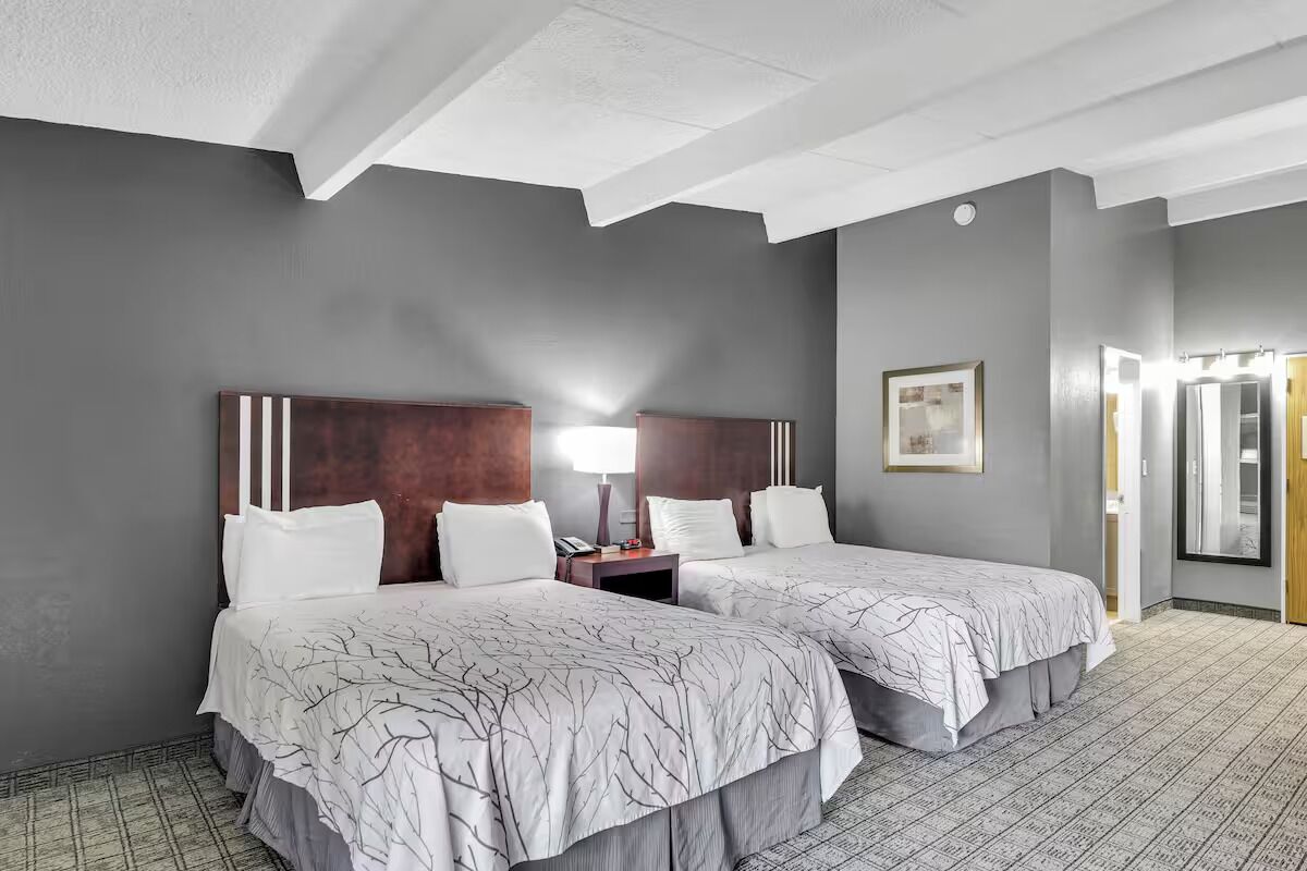 Stretch out on crisp linens with two comfy queen beds.