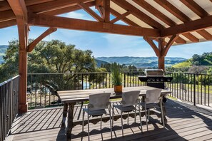 Gas grill and two dining decks. - Private pond & views of rolling green hills (Buellton)