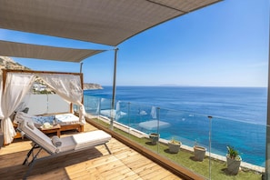 Deluxe-Villa, 2 Schlafzimmer, Meerblick, Strandnähe | Terrasse/Patio