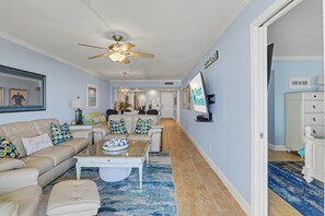 Condo, Multiple Beds (Land's End 9-402 Beach Front - Premie) | Living area - Land's End 9-402 Beach Front - Premier (Treasure Island)