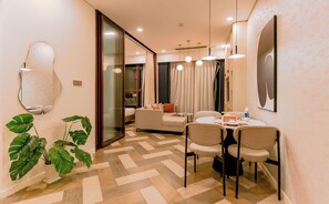 Classic Apartment, 1 Bedroom, City View | Desk, free WiFi, bed sheets - Metropole The Crest Thu Thiem Apartment (Thu Duc)