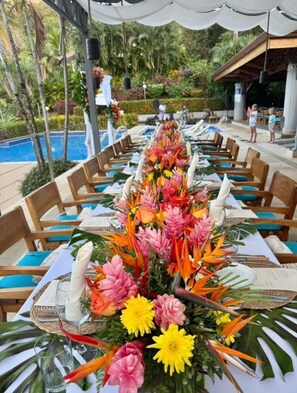 Outdoor banquet area