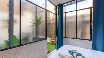 1 soveværelse, sengetøj