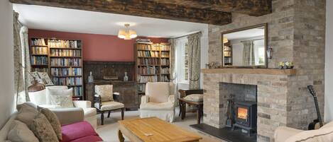 تلفزيون، مدفأة، مشغل دي في دي، ستيريو