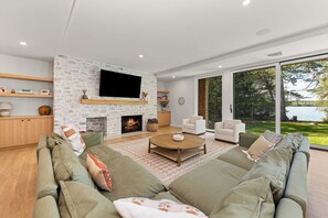 Fireplace - NEW! Tilted Pine - Lake Access Modern Home (Center Harbor)