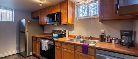 Microwave, oven, stovetop, dishwasher