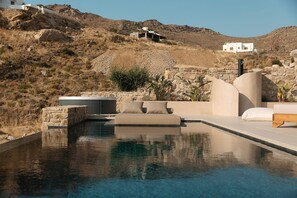 Pool - Villa Thyrissa, Divine Sea & City Views, Private Pool, Furnished Terrace, Naxos (Naxos)