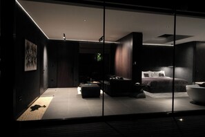 Villa exclusiva, 1 habitación, no fumadores, vistas al valle | Sala de estar | Un altavoz inteligente