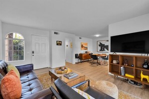 Condo, 1 Queen Bed, Patio, Garden View (Parocela P113) | Living area - Sunny Desert Escape (Palm Springs)
