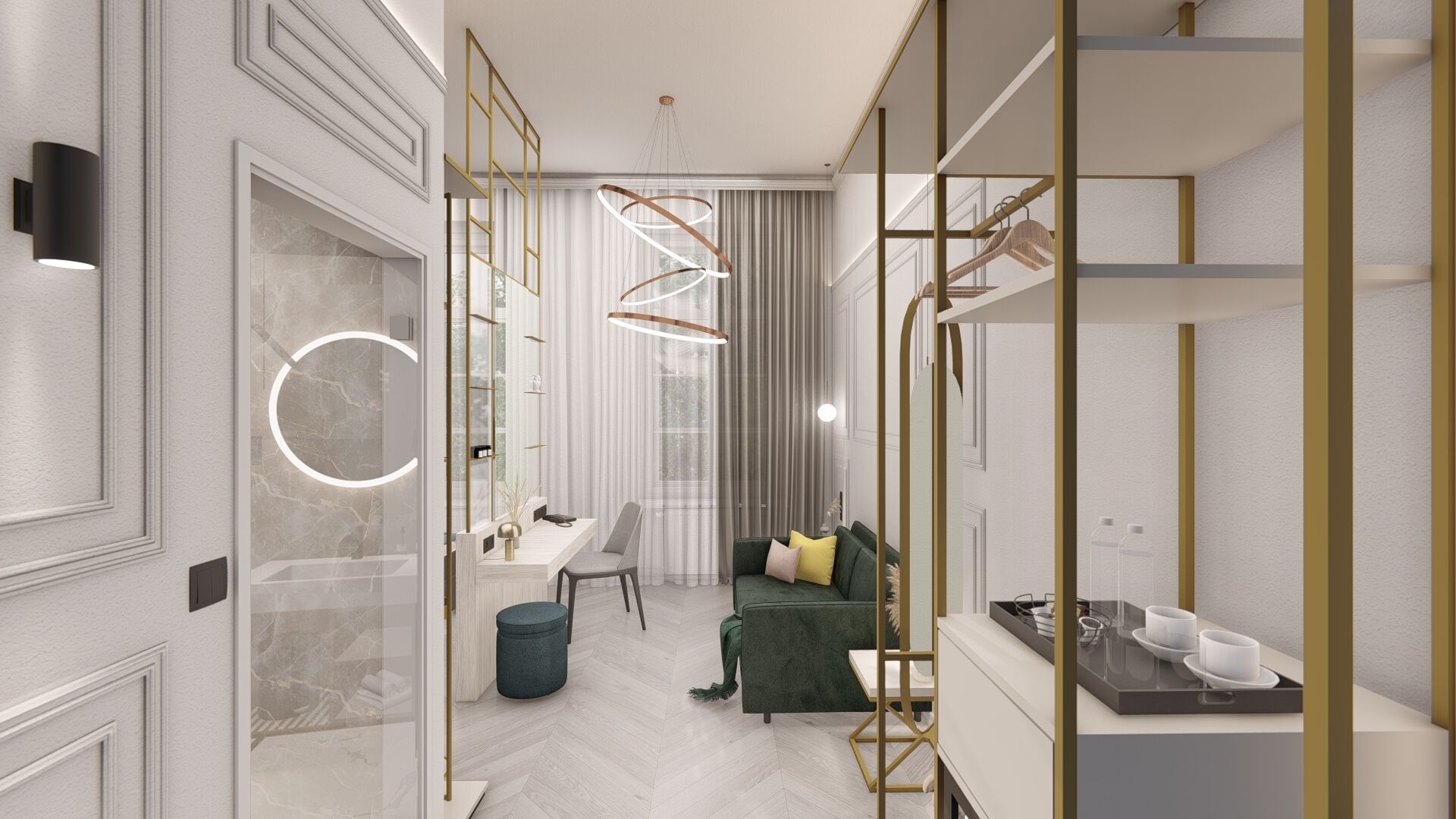 高级双人房 | 高档床上用品、记忆海绵床垫、客房内保险箱、办公桌