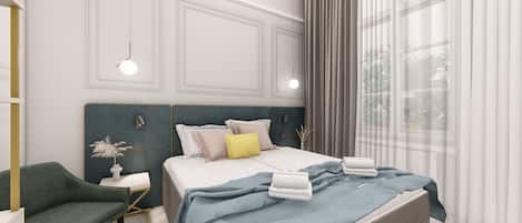 Chambre supérieure double | Literie de qualité, lit avec matelas en mousse à mémoire