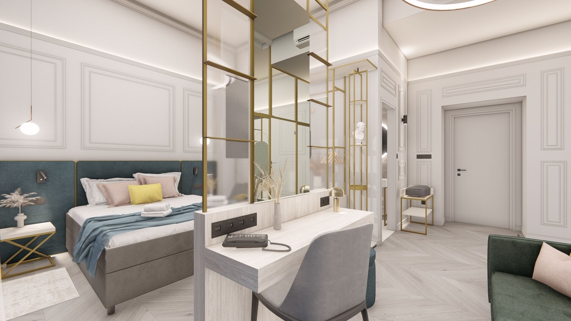 Premium bedding, memory-foam beds, in-room safe, desk