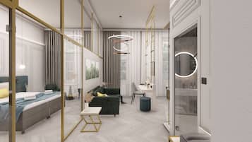 Deluxe Suite | Peralatan tempat tidur premium, busa memori, peti besi dalam bilik