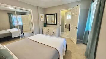 Desk, iron/ironing board, travel cot, free WiFi