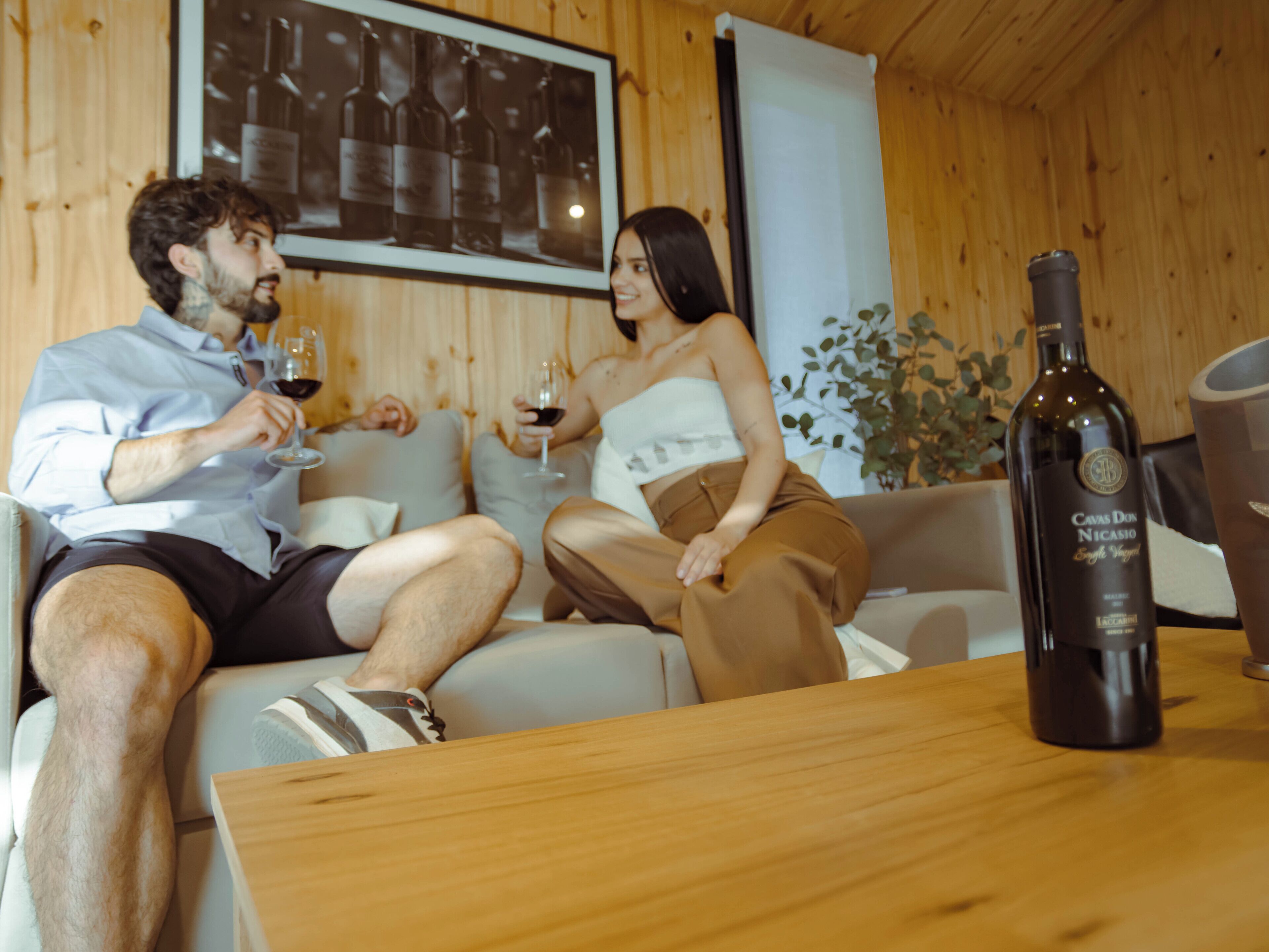 55-tums smart-tv med kabelkanaler, eldstad och Netflix