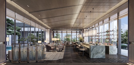 Bar (en la propiedad). Hualuxe Xianyang By Ihg