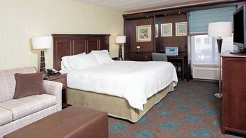 Desk, laptop workspace, free WiFi, bed sheets