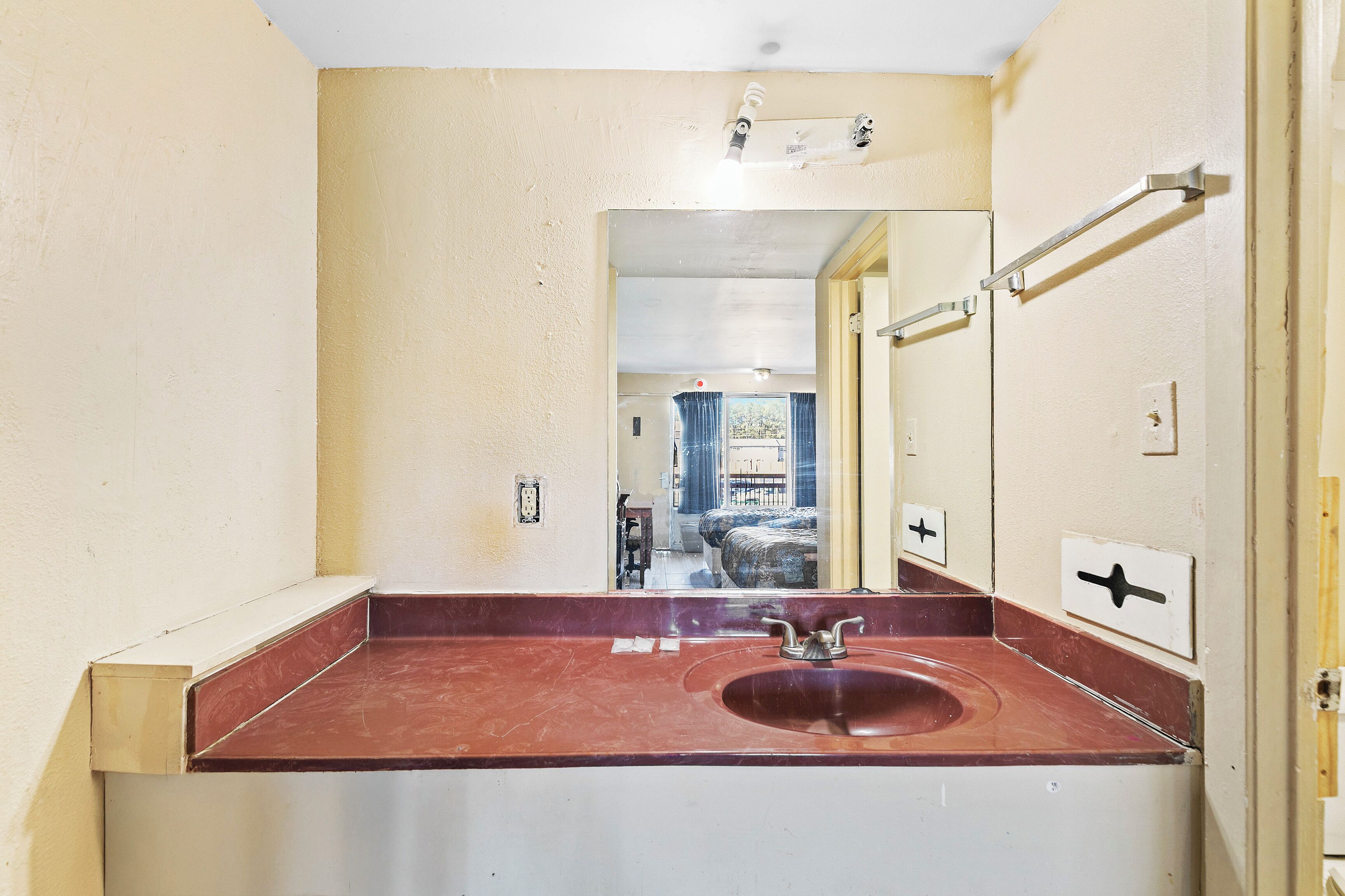 Room, 2 Queen Beds, Smoking | Bathroom | Free toiletries, hair dryer, towels