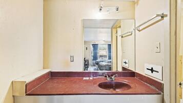 Room, 2 Queen Beds, Smoking | Bathroom | Free toiletries, hair dryer, towels