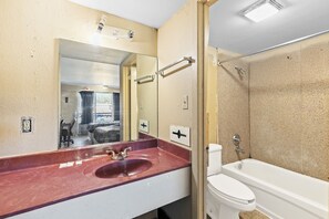 Room, 2 Queen Beds, Smoking | Bathroom | Free toiletries, hair dryer, towels