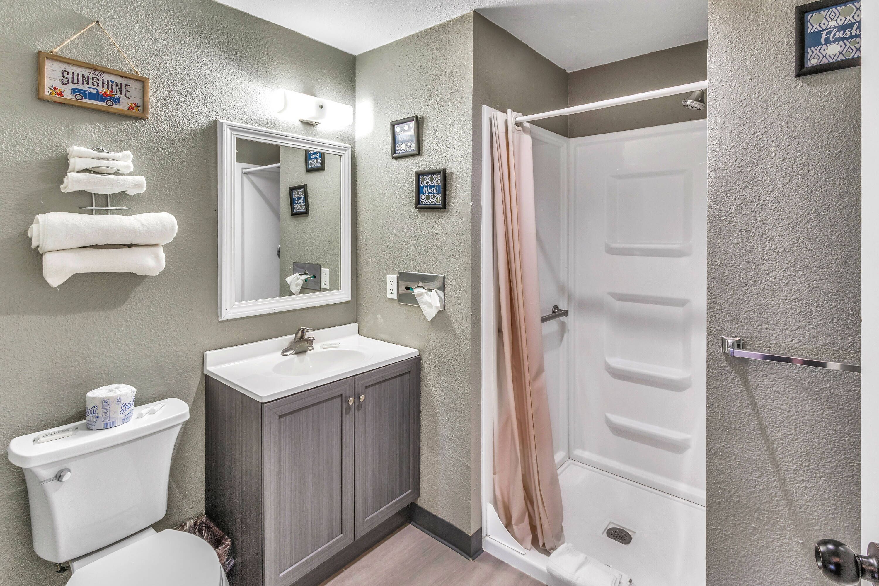 Free toiletries, hair dryer, towels, soap