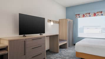 Peralatan tempat tidur hipoalergenik, meja, langsir/tirai gelap terus