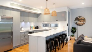 Coffee/tea maker, fridge, microwave, oven - 15A Pandanas - A modern Hamptons-style escape just steps from Mollymook Beach (Mollymook Beach)