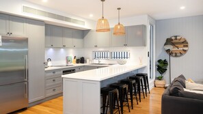 Fridge, microwave, oven, stovetop - 15A Pandanas - A modern Hamptons-style escape just steps from Mollymook Beach (Mollymook Beach)