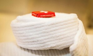 Douche, sèche-cheveux, serviettes fournies