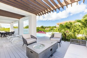 Terrace/patio - Bougain Villa-Brand-New Luxury 4BR Retreat, 2 Minutes from Grace Bay (Grace Bay)