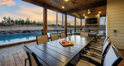 Neon Moon Lodge | Luxury Cabin w/ Heated Pool, Game Loft, King Suites & ATV Trail Access