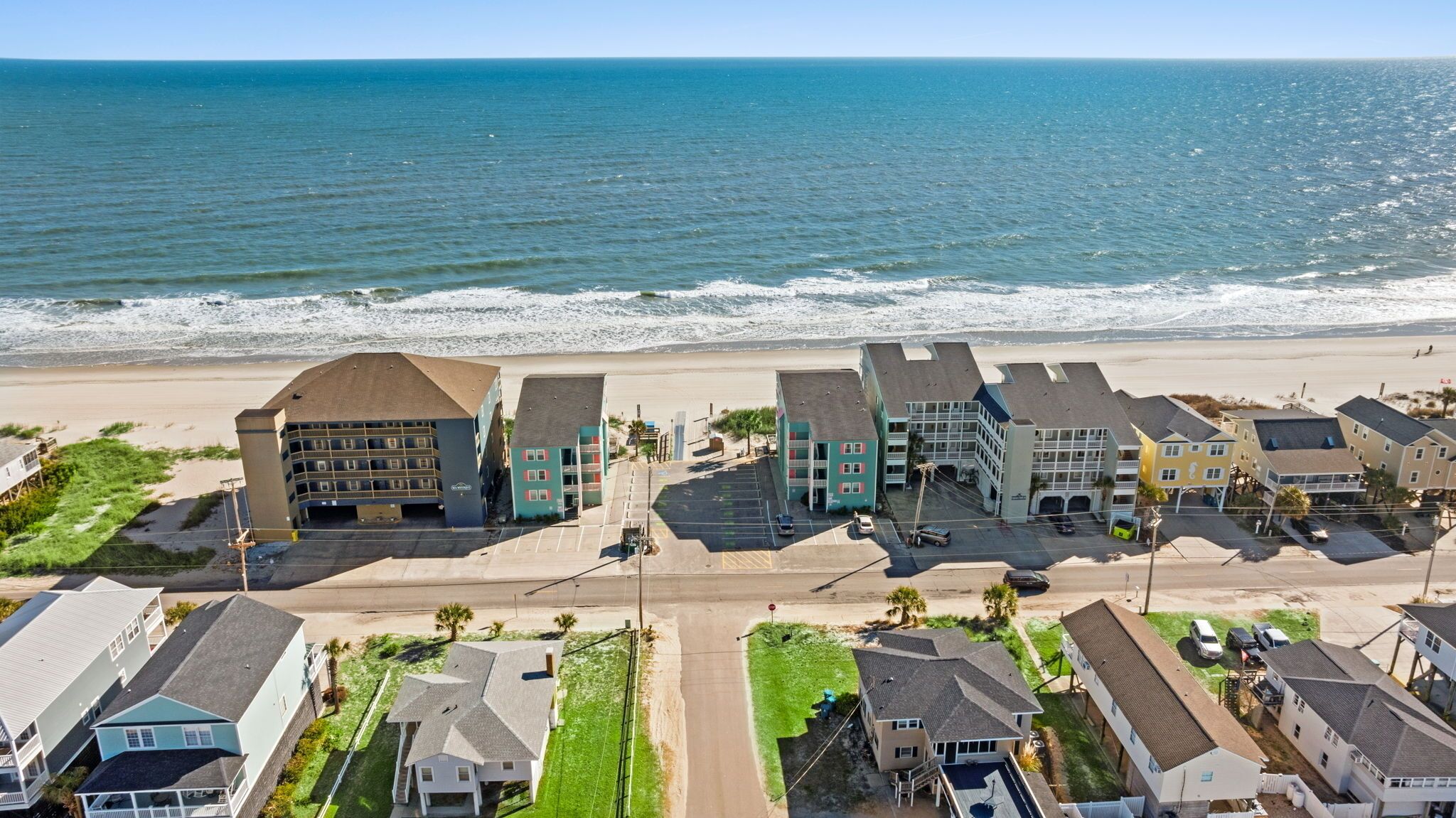 On the beach, sun-loungers, beach towels