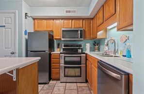 Fridge, microwave, oven, stovetop - Beachfront Condo with Ocean Views (Murrells Inlet)