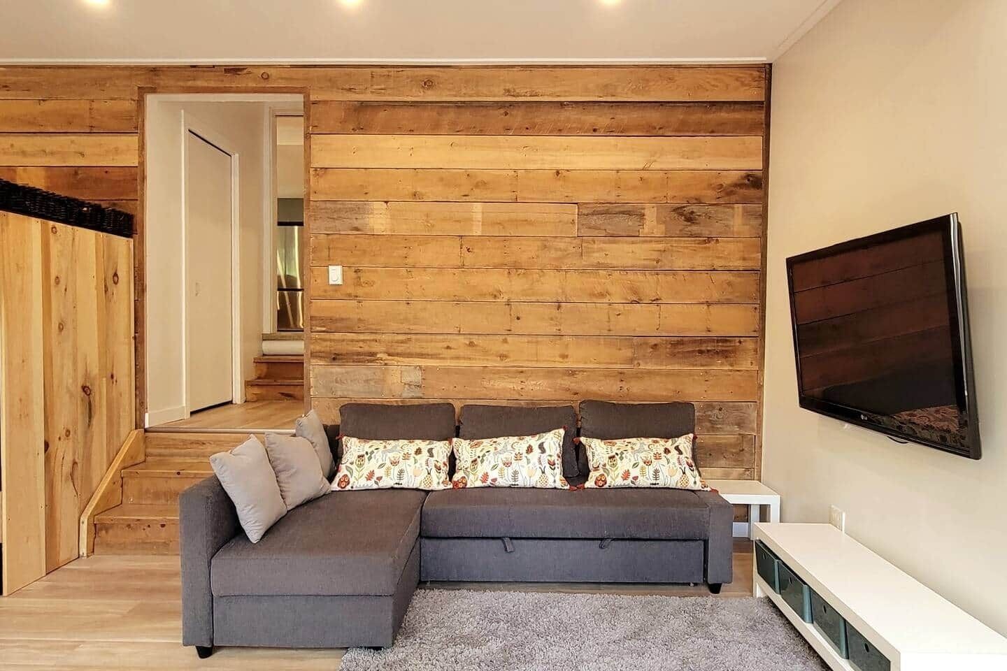 TV connectée, cheminée, jeux vidéo, livres