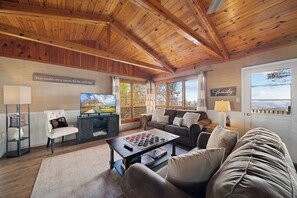 Televisión y chimenea 