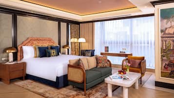 In-room safe, iron/ironing board, free wired Internet, bed sheets