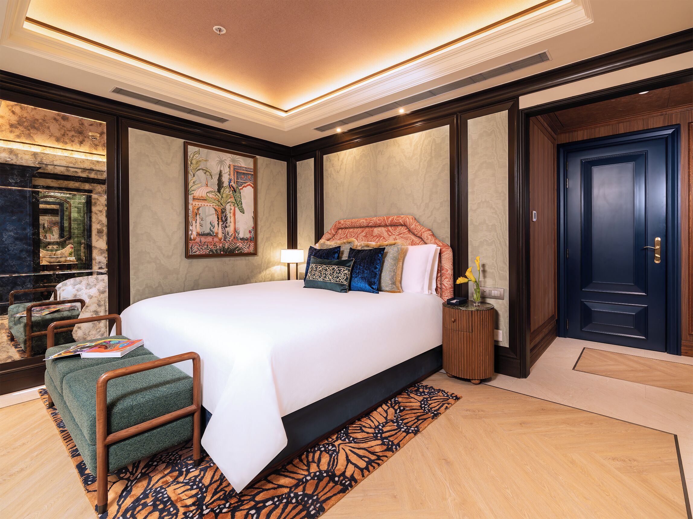 In-room safe, iron/ironing board, free wired Internet, bed sheets