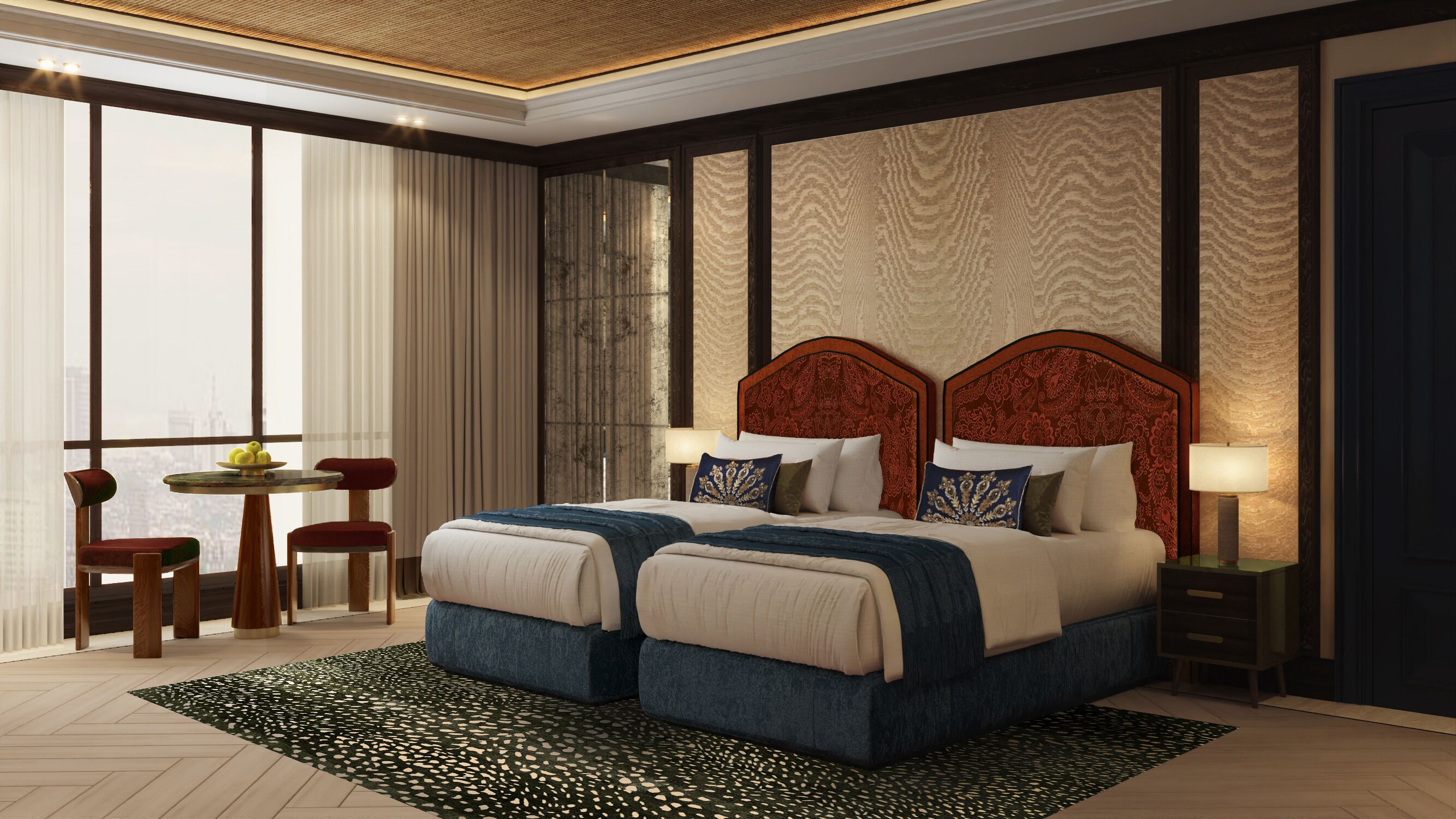 Deluxe Twin kamer | Een kluis op de kamer, een strijkplank/strijkijzer, gratis kabelinternet